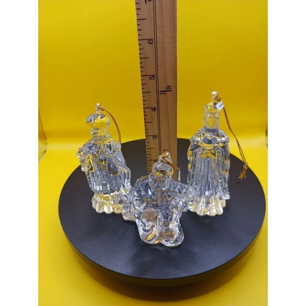 Set Of 3 Clear acrilyc Three Wise Men Christmas Ornaments